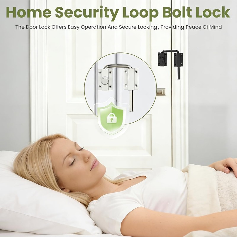 Door Loop Lock Sliding Door Latch Double Door Hook Lock