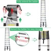 elfinrm Folding Telescoping Ladder 12.5FT Aluminum Extendable Ladder One Button