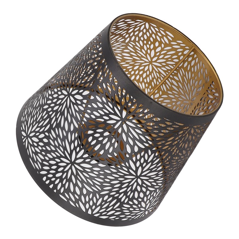 Lampshade, Black E26-E27 Metal Lampshade Cover Iron with Inner Gold