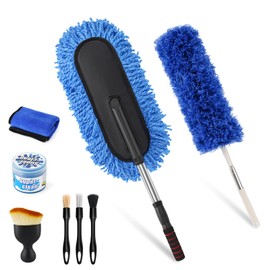 Car Duster Exterior Scratch Free Set (8 Pack),Laopypor Soft Microfiber Multipurpose Car Dusters with Long Pole,Extendable Car Handle Duster Duster Detailing Brush Kit for Car Home Cleaning