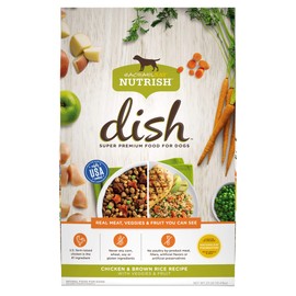 Rachael Ray Nutrish Dish Premium Dry Dog Food, Chicken & Brown Rice Recipe with Veggies & Fruit, 23 Pounds