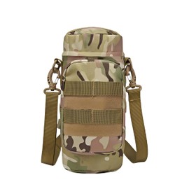 MAAYKOM Military water bottle holder tactical backpack water bottle bag with D-ring hook suitable for hiking and outdoor (camouflage)