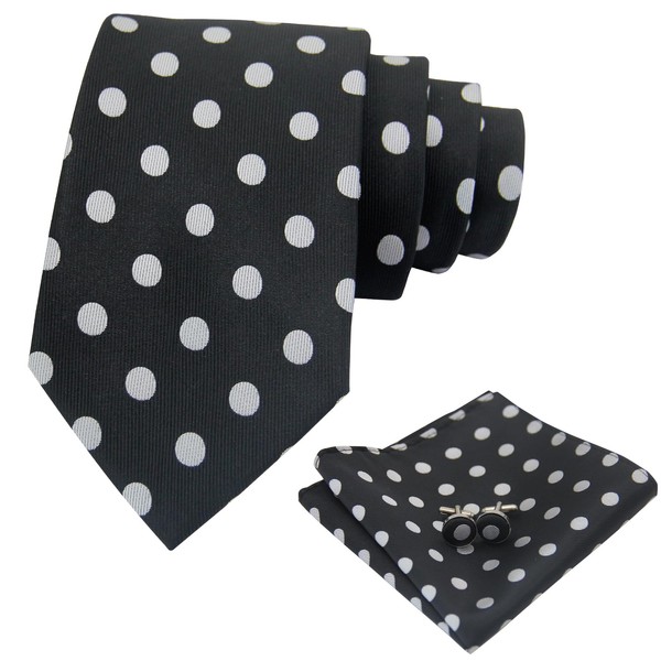 Luckyvestir Men's Tie Sets, Polka Dot Mens Ties and Pocket