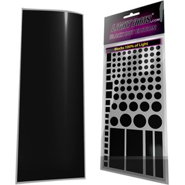 LightDims Black Out Edition Light Blocking LED Covers (2 Sheets) Shapes & Uncut Sheet for Electronics & Appliances. Blocks 100% of Light, in Retail Packaging.