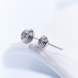 Gold & Deer G-DIA Moissanite 1 part 3 part bezel stud earring size / 골드앤디어 G-DIA 모이사나이트 1부  3부 베젤 스터드 귀걸이 사이즈