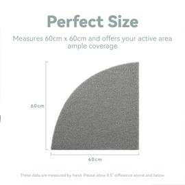 SIXHOME Shower Mat Non-Slip 60 cm Fan-Shaped Massage Textured Non-Slip Mat Shower Soft Loofah Anti Mould PVC Non-Slip Shower Mat Fits Under The Door Bath Mat for Shower Grey