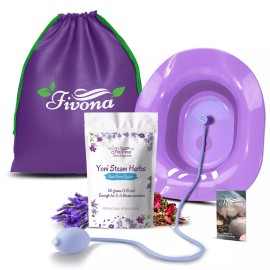 Fivona Yoni Steam Kit 4-in-1 Seat with Hand Pump, Bag and Blue Moon Recipe Herbs
