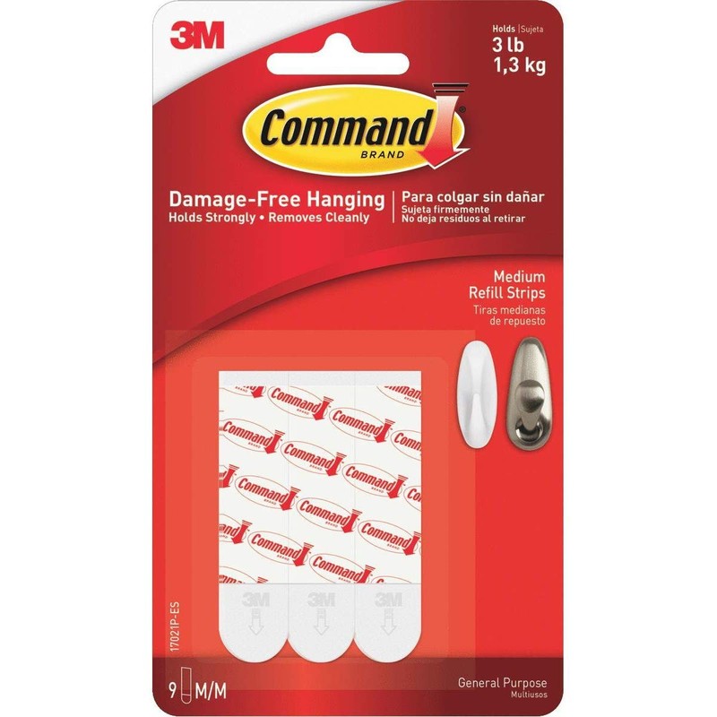 Command Large Refill Strips [Removable]: 8-Pack (White)