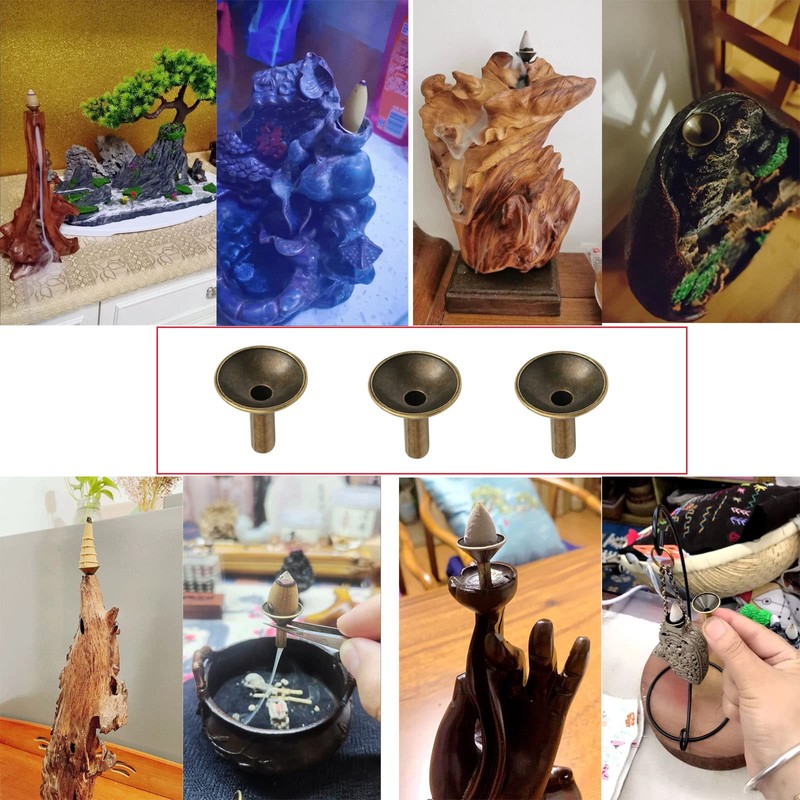 NentMent Incense 6 Pack Backflow Incense Holder Base Protector Ash