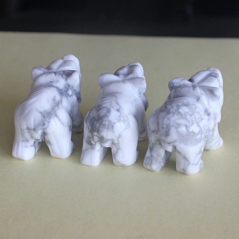 HLbshi Hand Carved Gemstone Crystal Bear Figurine Animal Statue Carving