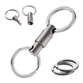 Conector de anillo de llave desmontable, llavero giratorio de doble extremo de titanio, organizador giratorio para llaves de coche, giratorio de 360 °