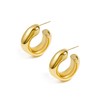 Chunky Hoop Earrings Gold Plated Lightweight Thick Earrings for Women,