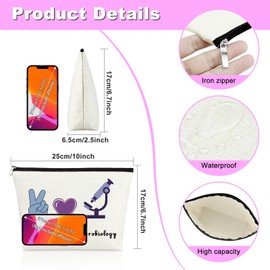 Microbiology Gifts for Women Makeup Bag Laboratory Technician Gifts Biology Teacher Gift Cosmetic Bag Microbiology Themed Gifts Biology Teacher Appreciation Gifts Birthday Gift for Biology Teacher