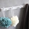 4 Hooks Matte White Bathroom Towel Hooks Mounted Wall Adhesive
