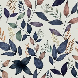Fvlow Navy Leaf Peel and Stick Wallpaper Grey Blue Contact Paper Easily Peel Off Self-Adhesive Wall Paper for Kitchen Cabinet Drawer 17.4" x 394"