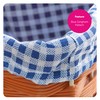 Plastic Basket With Blue Gingham Cloth and Handle Perfect for