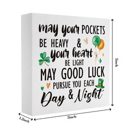 St Patricks Day Decor Irish Blessing Decor St Patrick Decorations for Home Office Desk Decor St Patricks Day Decorations 5 X 5 Inch