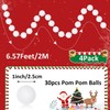 MARFOREVER 4 Pack 26.3 Ft Winter White Pom Pom Garland