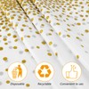 Pack of 10 Disposable Tablecloths, White with Gold Polka Dots,