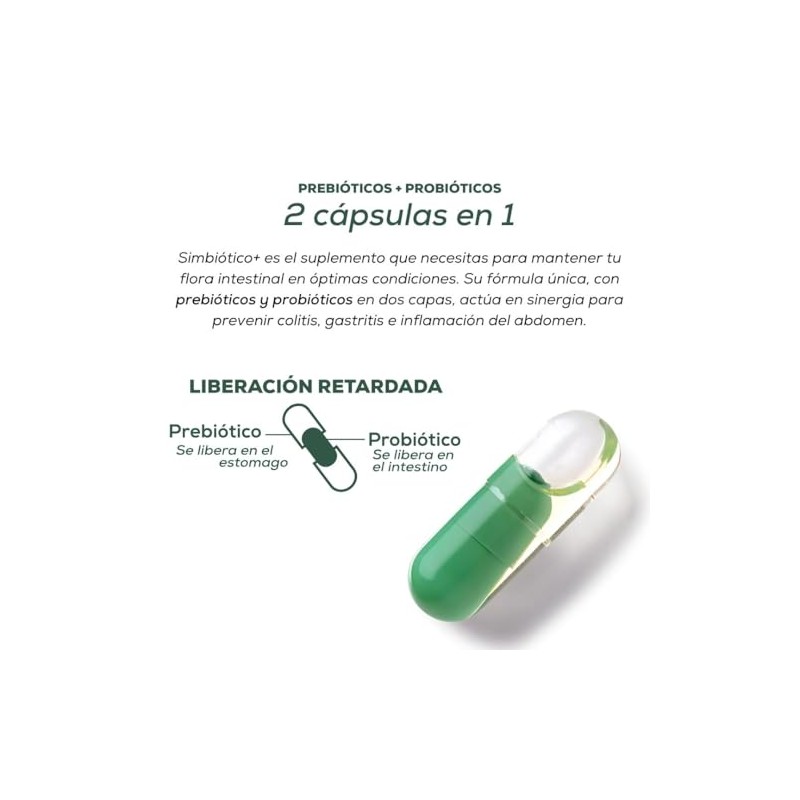 Vitday Simbiótico 2 Billion UFC, 60 Cápsulas, Prebióticos y Probióticos