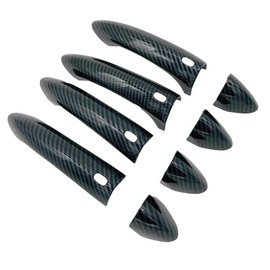 S SIZVER Signature Carbon Fiber Print 8pcs Side Door Handle Cover Overlay Compatible with 2016&Up Chevy Cruze