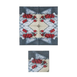 Creative Co-Op Paper Cocktail Napkins with Cherries, Multicolor, Set of 50