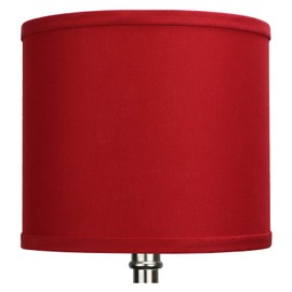FenchelShades.com 8" Top Diameter x 8" Bottom Diameter 7" Height Cylinder Drum Lampshade with Washer (Spider) Attachment USA Made (Rich Red)