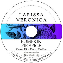Pumpkin Pie Spice Costa Rica Decaf Coffee (Single Serve K-Cup Pods) (Gourmet, Naturally Flavored, Whole Coffee Beans) (12 pods, ZIN: 575632)
