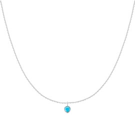 Ketten- und Anhängerset für damen die Monate des Jahres darstellen. Halskette aus vergoldetem/versilbertem Chirurgenstahl ideal als Geschenk. Schmuck Damen (Dezember – Türkis, Versilberung)