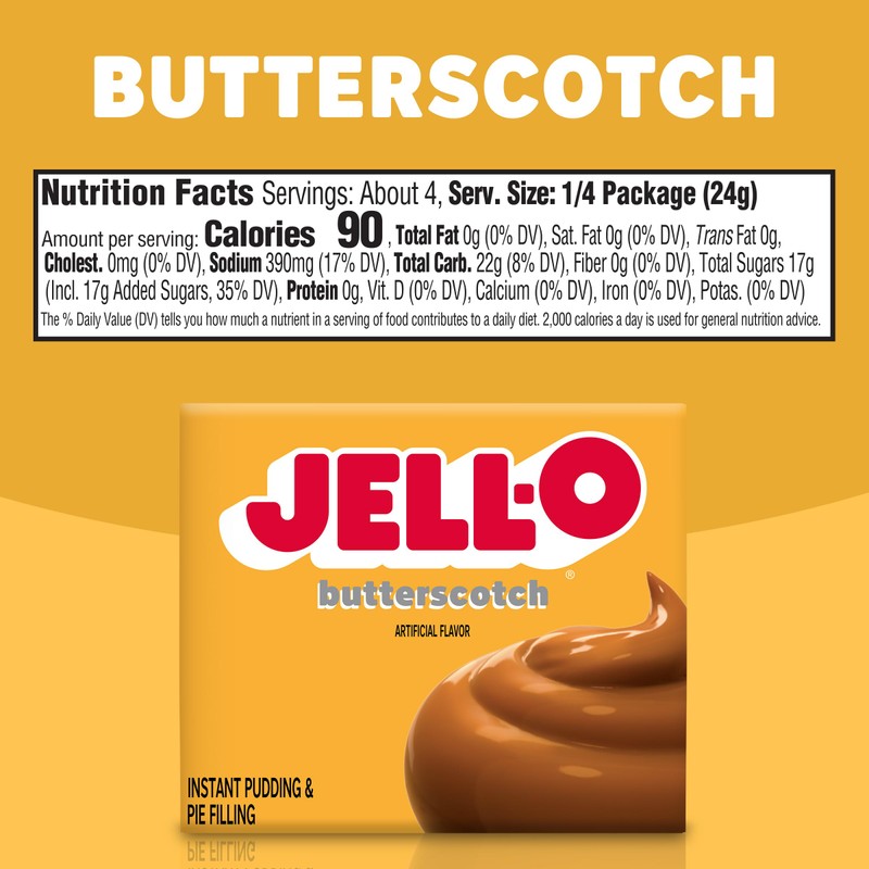 Jell-O Instant Butterscotch Pudding & Pie Filling (3.4 oz Boxes,
