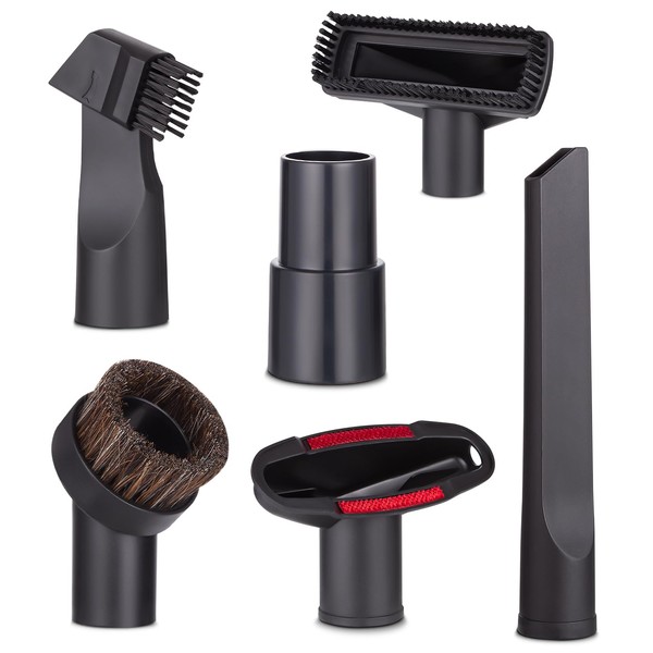 Jissta 6 Piece Set 32mm-35mm Vacuum Accessories for Henry Hoover Attachments,Including Adapter, Flat Mouth Suction, Horse Hair Round Brush, 2-in-1 Flat Suction, T-shaped Brush, Sofa Cleaning Brush