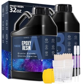 KISREL 32Oz Epoxy Resin Kit Clear Bonding Adhesives Perfect For Coating Crafts And Art