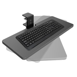 Large Under Desk Rotatable Computer Keyboard and Mouse Tray, Extra Sturdy Desk Swivel Clamp, Ergonomic Keyboard & Mouse Tray for Typing in Home, Office Work, 23 x 10 Inch