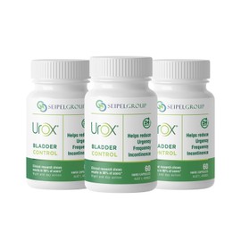 UROX Bladder Control, Effective Bladder Support Supplement for Men & Women, Helps Reduce Incontinence, Urinary Leakage, Frequency, Urgency, 180 Vegetarian Capsules (3 Bottles)