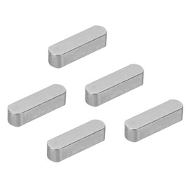 PATIKIL Round Ended Feather Key 28x8x7 Mm, 5 Pcs Carbon Steel Parallel Drive Shaft Key Stock for Fasteners Mechanical Industry, Carbon Black