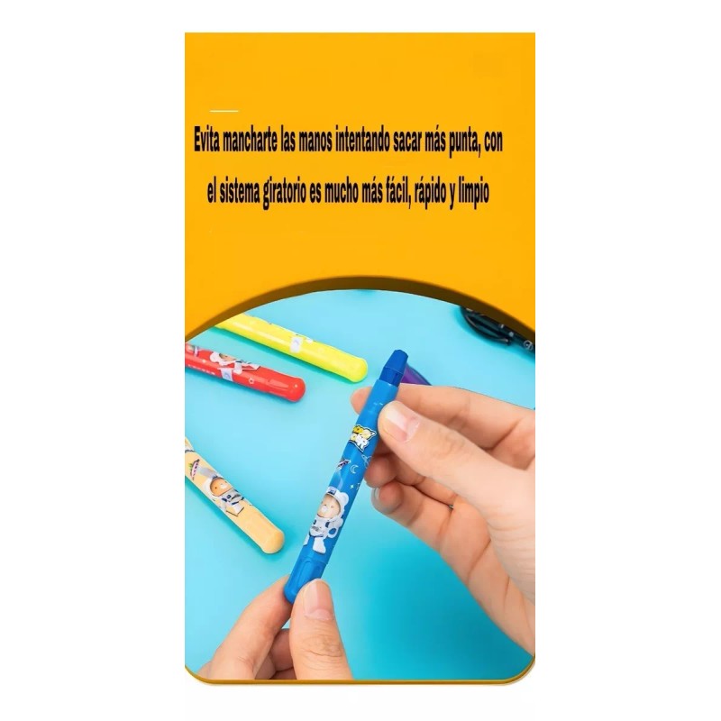 Yooshi Deli Crayones Acuareables Pastel Al Óleo Color Girables 12pz