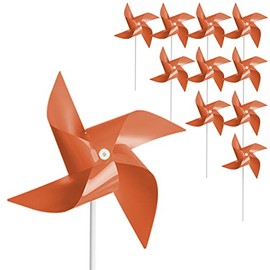 Tsocent 50 Pcs Pinwheels, Orange Color Wind Spinners and Party Favors Presents, Outdoor Decor for Yard and Garden (Orange)