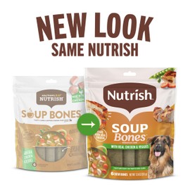 Rachael Ray Nutrish Soup Bones Dog Treats, Real Chicken & Veggies Flavor, 3 Bones, 6.3 Ounces