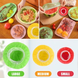 IWILCS Plastic Food Cover, Pack of 60 Bowls, Cups Covers, Reusable Food Cover for Vegetables, Fresh Protection or for Home, Hotel Shower Cap