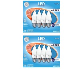 GE (8 Bulbs) 40w Led Daylight Medium Base White Decorative Frosted Light Blub