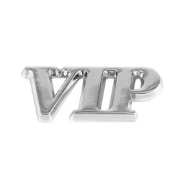 X AUTOHAUX Silver Tone VIP Shaped Car Body Metal Decorative Emblem Badge Decal Sticker for Automotive