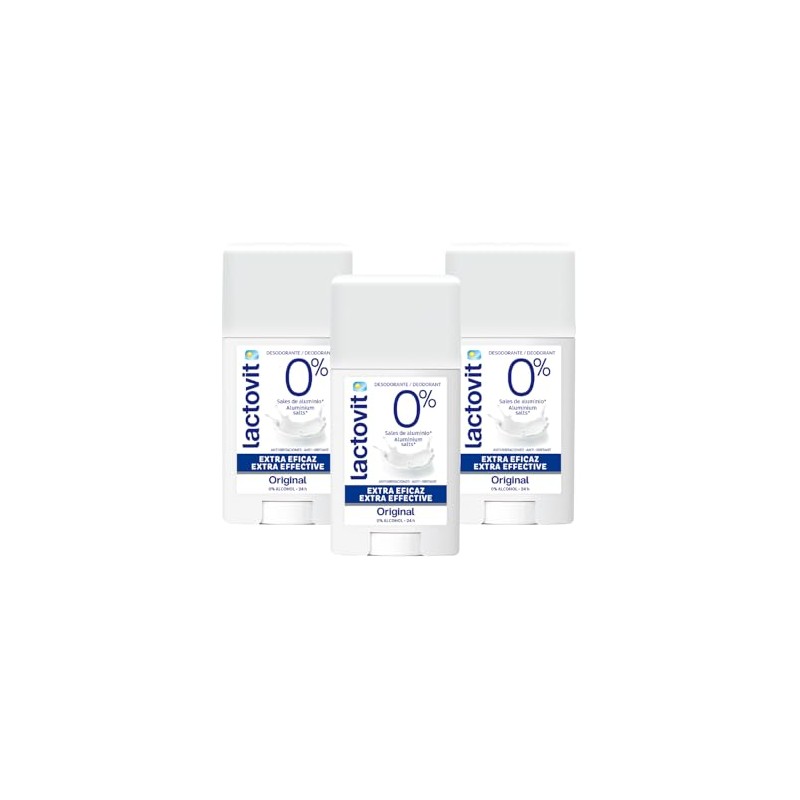 Lactovit Original Desodorante Barra Piel Normal-Seca Extra Eficaz 3x60 ml