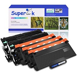 SuperInk 5 Pack High Yield Black Toner Cartridge & Drum Unit Combo Replacement Compatible for Brother TN850 TN-850 DR820 DR-820 DCP-L5500DN DCP-L5600DN DCP-L5650DN Printer (3 Toner + 2 Drum)