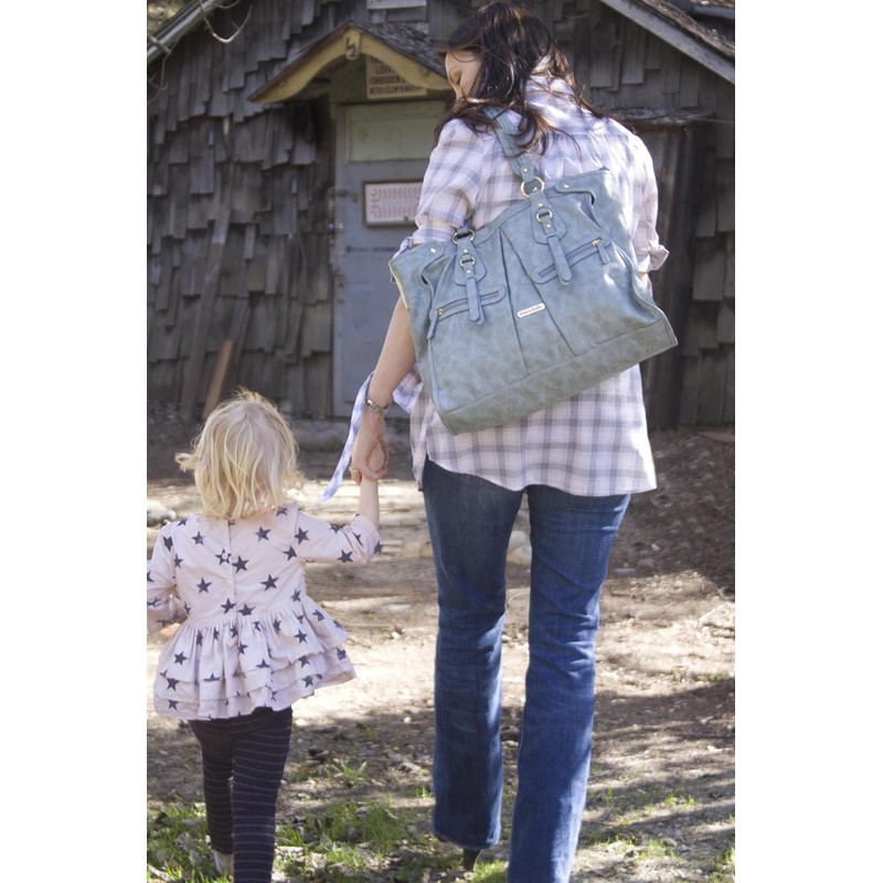 timi & leslie Dawn 7-Piece Diaper Bag Set, Cloud Blue