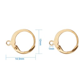 Cheriswelry 100pcs Gold Stainless Steel Leverback Earwire Earring Hooks Round Huggie Hoop Earrings Findings for Dangle Earring Jewellery Making