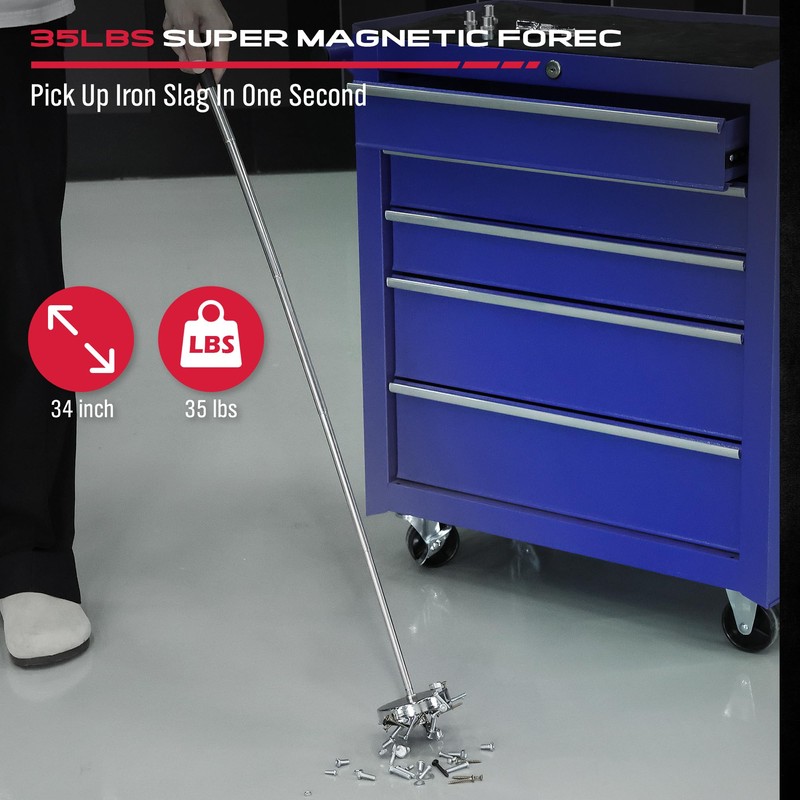 Telescoping Magnetic Sweeper Pickup Tool: Strong Magnet Pick up Nails