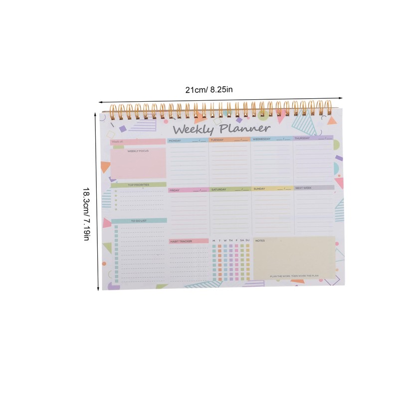 Operitacx Teacher Spiral Notebooks Weekly Planner B5 Size Reusable and