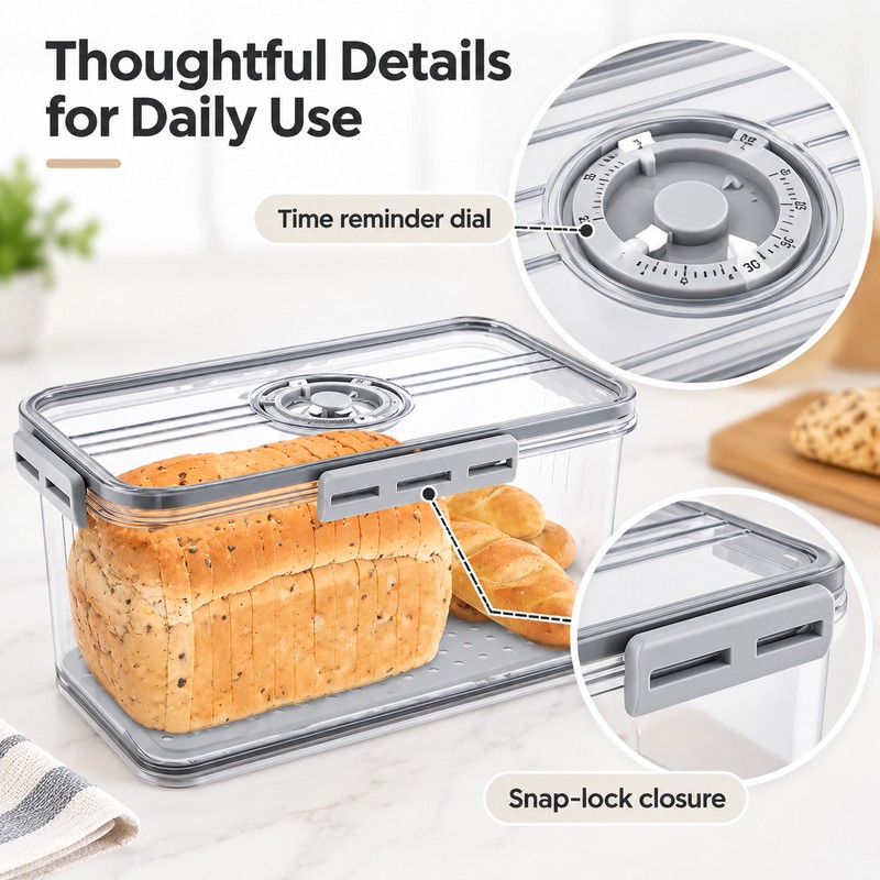 Bread Storage Container for Kitchen Organization – 32.5 × 17.5