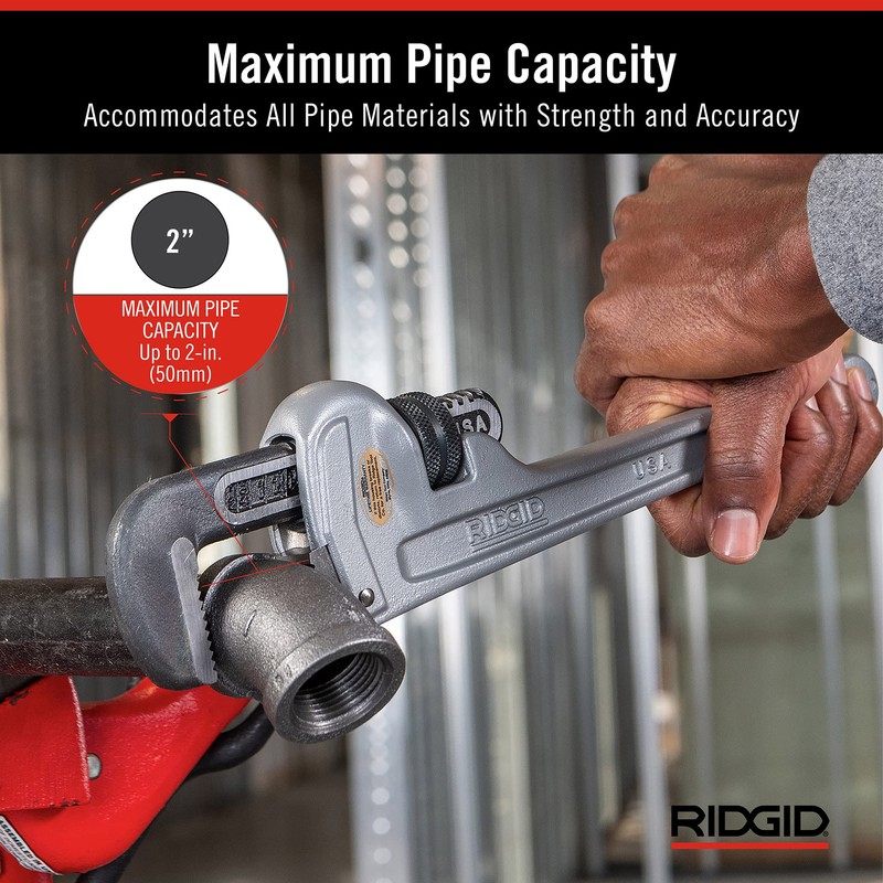 Rigid Aluminum Straight Pipe Wrench 11.8 inches (300 mm) 812