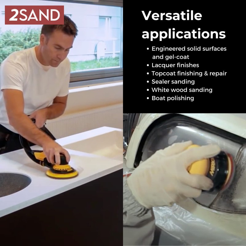 2SAND Mirka Abralon 5 inch Hook Loop Polishing Discs 2000